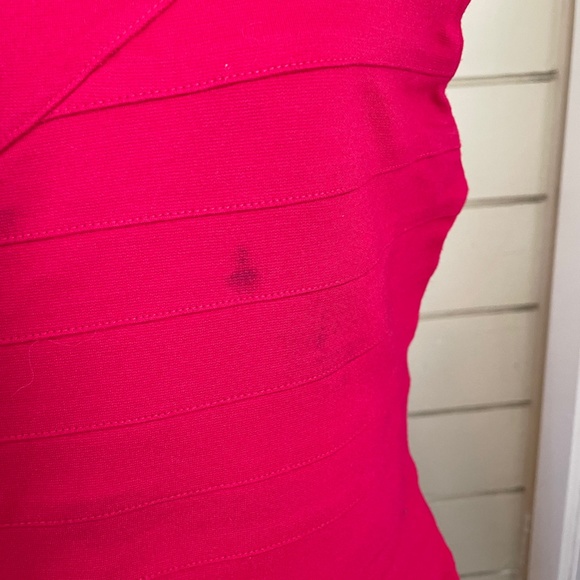 Express Pink One Sshoulder Bodycon Bandage Dress. Size L. - Picture 3 of 4